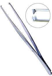 used to grasp skin and other dense tissue
teeth are generally bigger than those in the adson tissue, and the handle is skinnier than the adson tissue