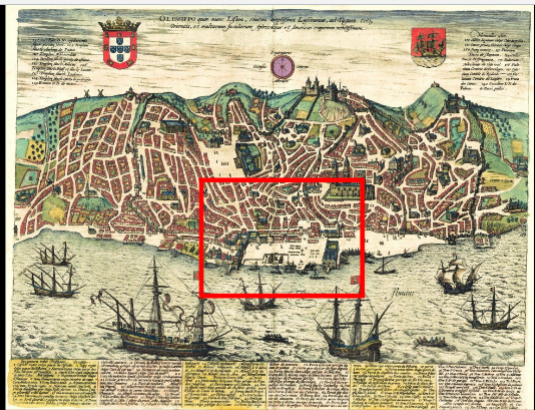 <p>Architect:</p><p>Name: <span>Lisbon c.1572. Baixa Highlighted in red</span></p><p>Location: </p><p>Year: 1572</p>