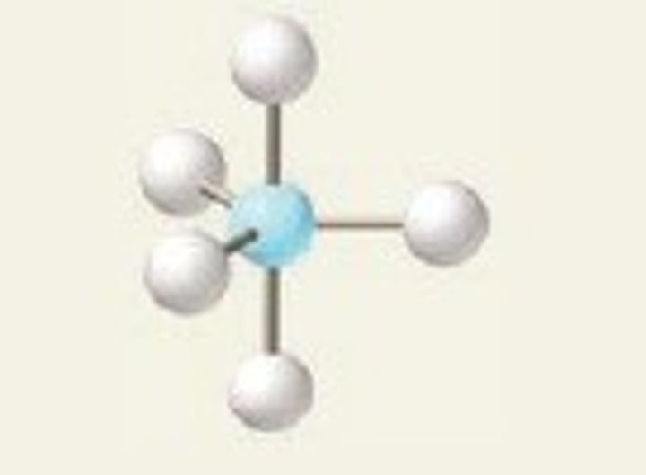 <p>5 Bonding Domains and 0 Lone Pairs</p>