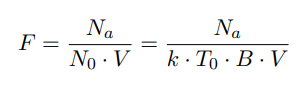 <p><strong>Noise factor F</strong> measures degradation over an ideal receiver; </p><p><strong>noise temperature Tₑ</strong> is an equivalent input temperature with <strong>F = 1 + Tₑ/T₀</strong>.</p><p>The noise factor is equal to the ratio of noise power Na at the output of a real receiver to the noise power N0 at the output of an ideal receiver at the standard temperature T0 and the amplification V.</p>