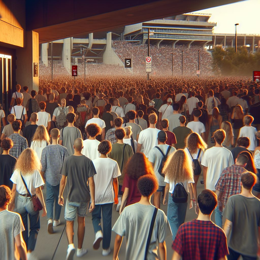 <p>leave a space in large numbers<br><br>Protesters … the building and gathered in the square.<br>Office workers … the high-rise at lunchtime, heading for nearby cafes.</p>