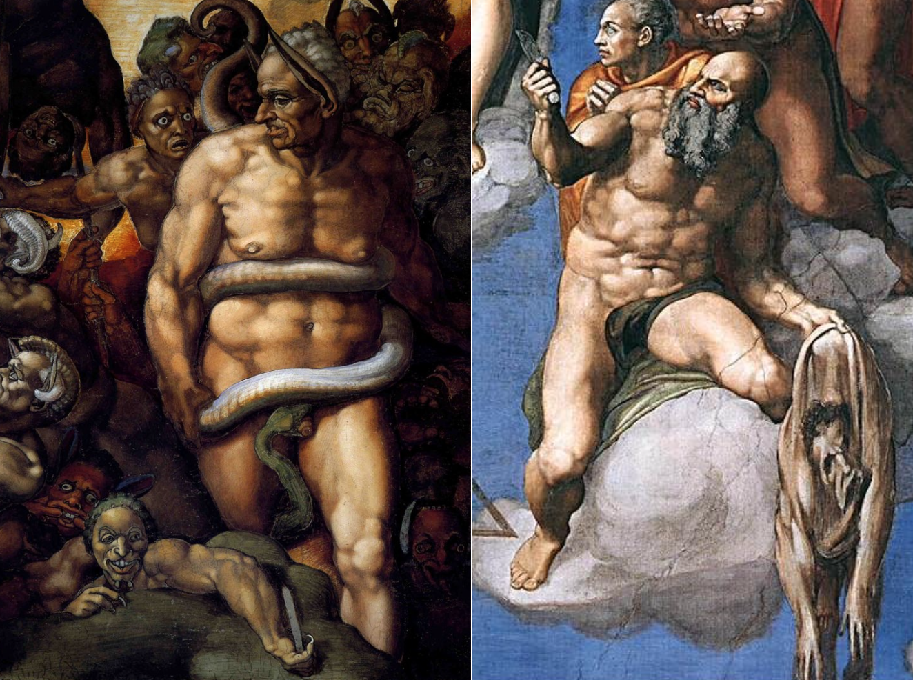 <p><strong>Michelangelo</strong></p><p>Het Laatste Oordeel 16de eeuw</p><p>Sixtijnse Kapel Vaticaan</p>