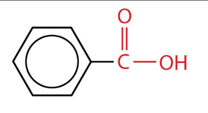 <p>Benzene ring bonded to COOH.</p>