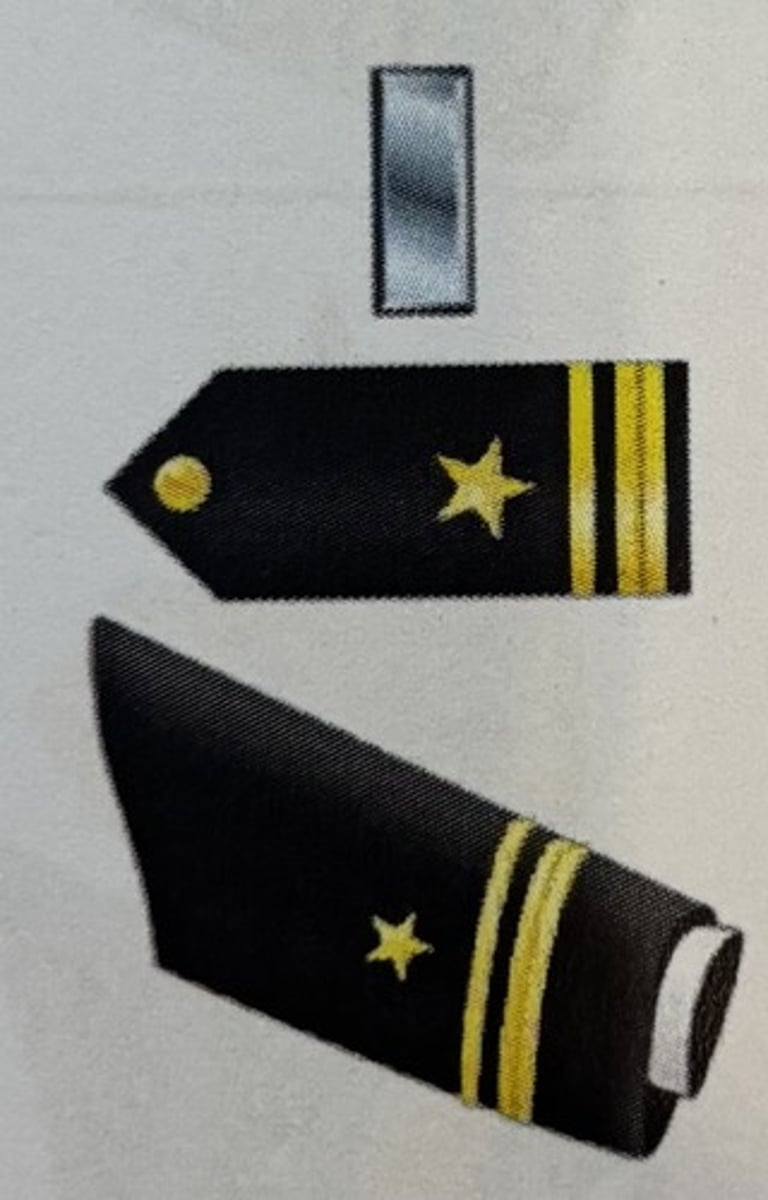 <p>"First Lieutenant"</p><p>Army: 1LT</p><p>MC: 1stLt</p><p>AF/SF: 1st Lt</p><p>Navy/CG: "Lieutenant Junior Grade" (LTJG)+Sleeve designs</p>