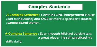 <p>Contains an independent clause and one or more subordinate clauses</p><p>Ex. Because she was tired, she went home</p>