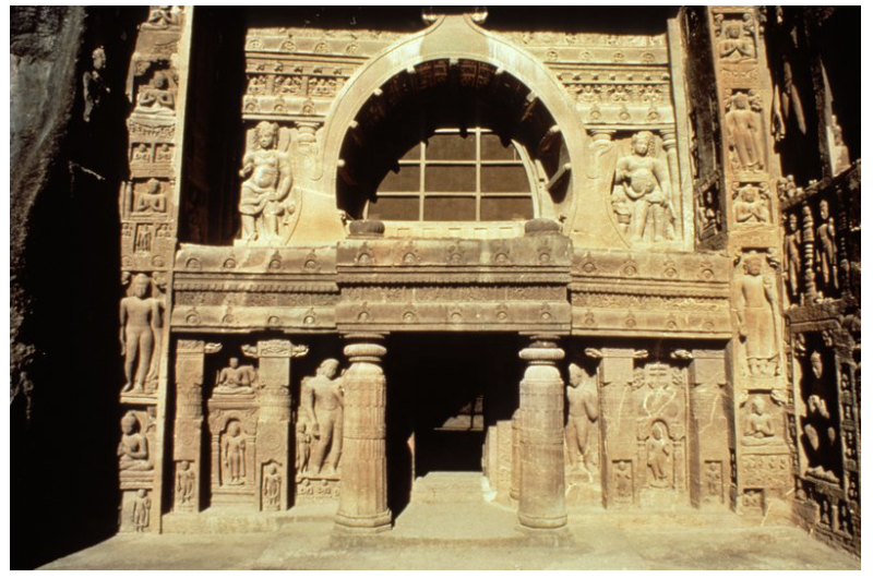 <p><span>Ajanta Cave 19; exterior, Chaitya Hall, facade</span></p>