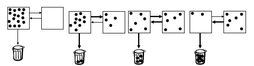 <p>IV - bolus administration (two compartments) describe how the dose travels through the body. (4 phases)</p>