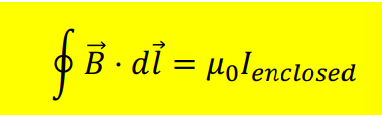 <p>The magnetic field integrated around a closed loop is proportional to the electric current passing through the loop.</p>