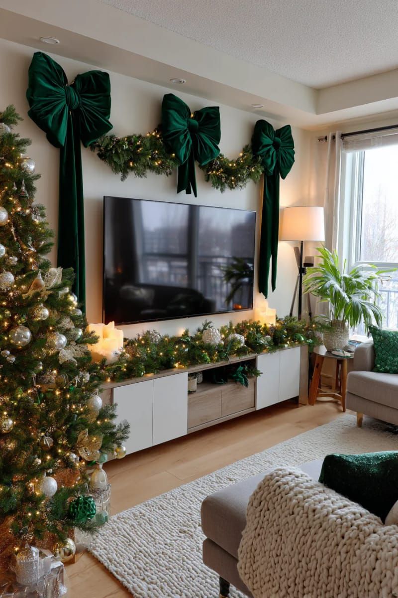 <p>We <strong>put up Christmas decor</strong> at home.</p>