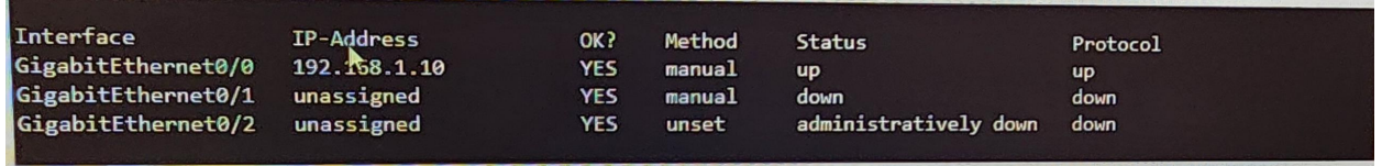<p>You connect to a cisco switch and run the following command: show ip interface brief, is the below statement true or false according to the partial output?</p><ul><li><p>A device connected to GigabitEthernet0/1 can send out broadcast traffic.</p></li></ul><p></p>
