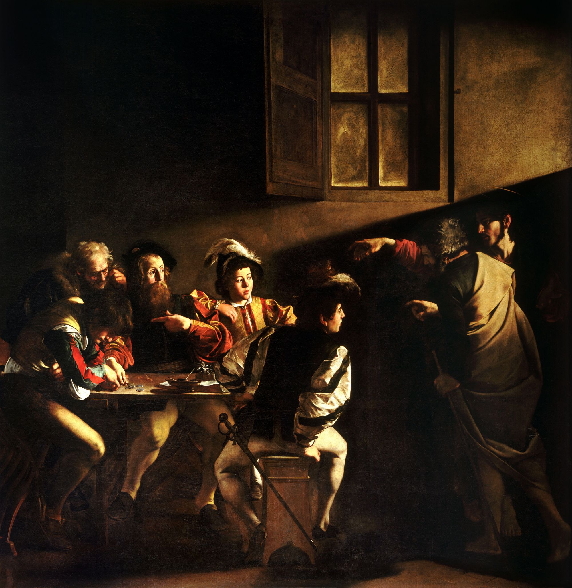 <p><strong>Calling of Saint Matthew</strong></p><p>Caravaggio</p><p>Baroque</p><p>1599-1600</p><p>Oil on canvas</p>