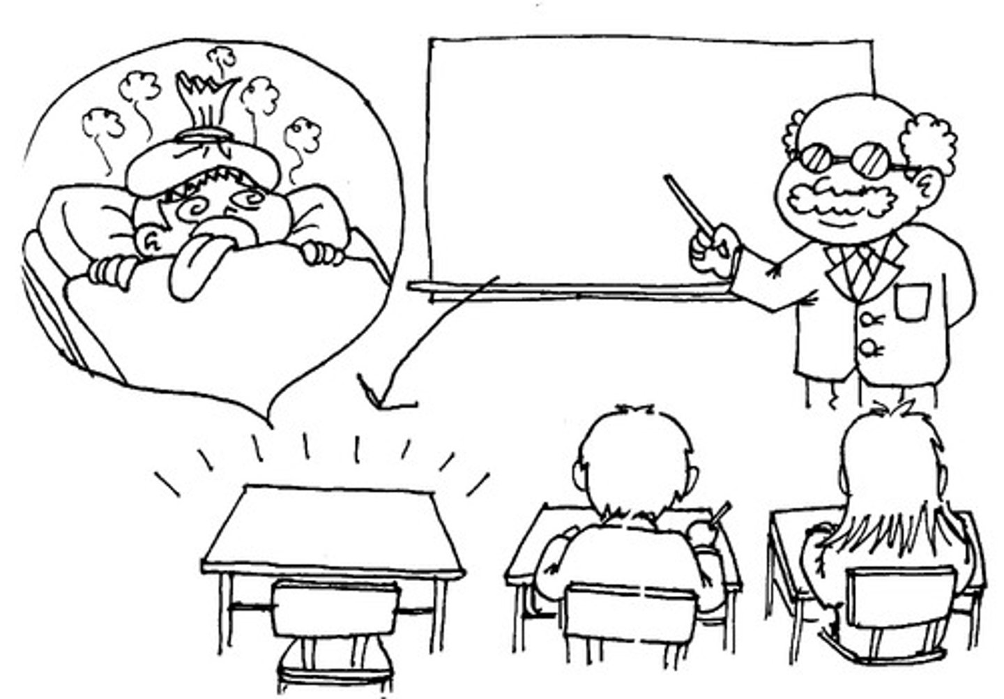 <p>(n.) when you are away from a place /Example: The letter arrived during his _____ .</p>