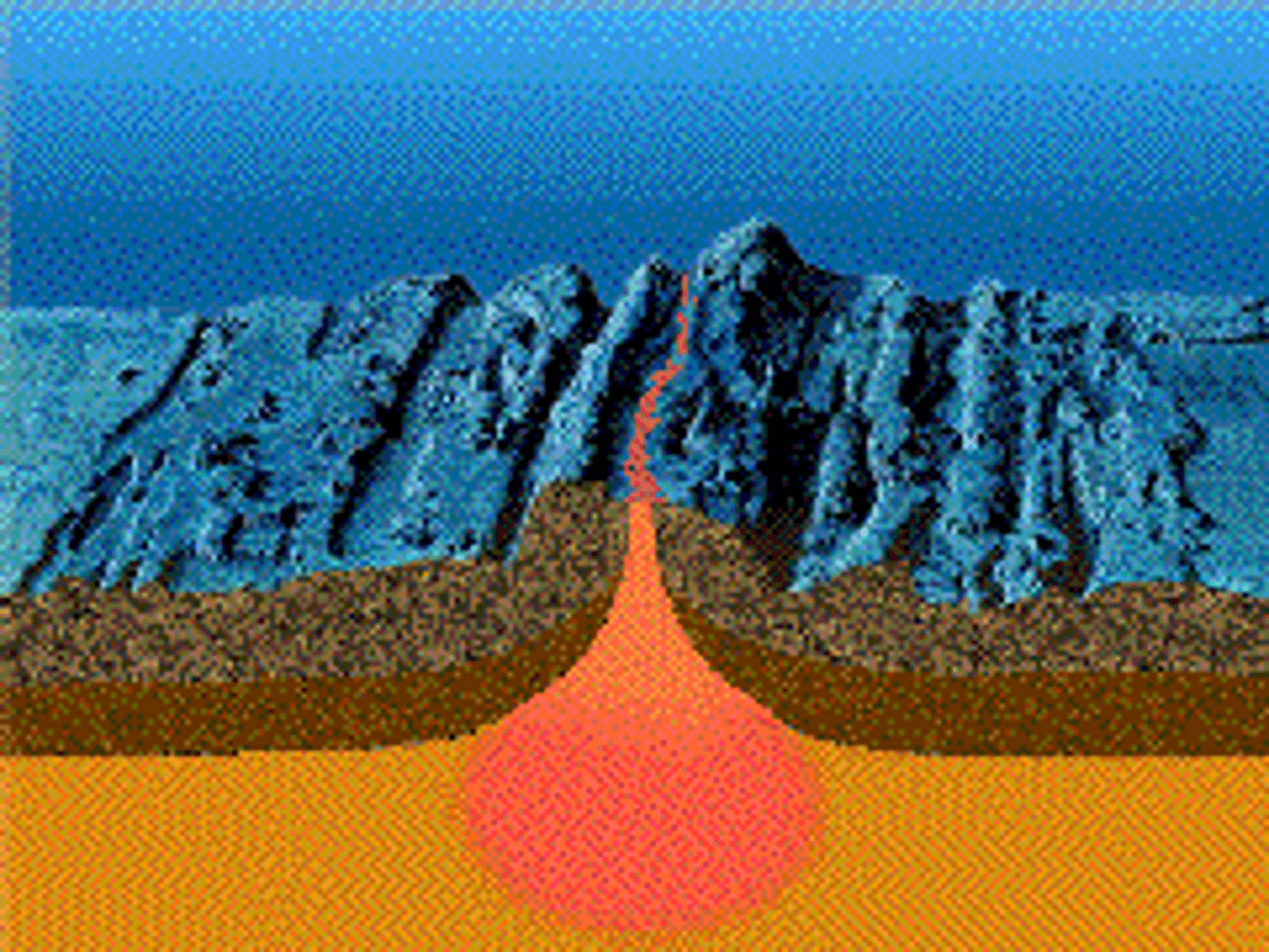 <p>an undersea mountain chain where new ocean floor is produced; a divergent plate boundary.</p>