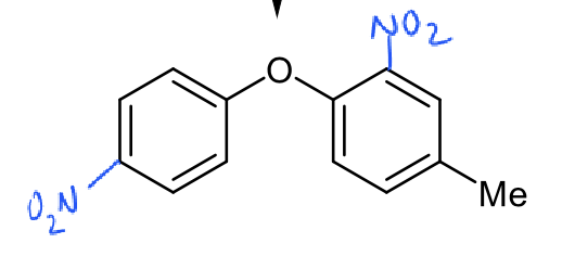 <p>para on left ring - least sterically hindered</p>
