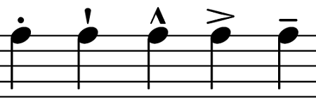 <p><span>a deliberate emphasis or stronger attack on a particular note or chord</span></p>