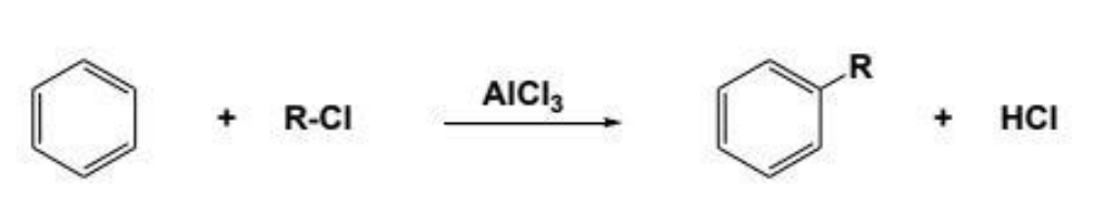<p>Xúc tác : <strong>axit Lewis</strong></p><p>Sản phẩm : C6H5 - R</p>