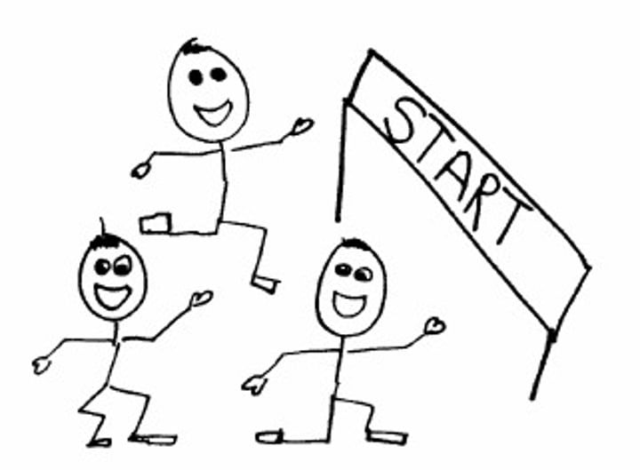 <p>to begin/ to start</p>