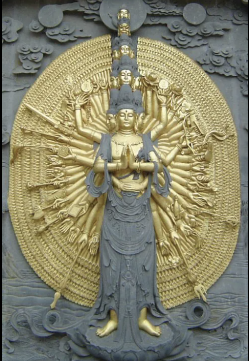 <p>A Bodhisattva of compassion known for helping those in suffering. Often depicted with multiple arms to assist many beings simultaneously and associated with both male and female forms</p>