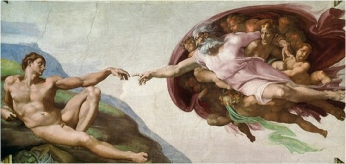 <p>, 1508-12</p><p>-different interpertation of God where hes older and wise and not decked out</p>