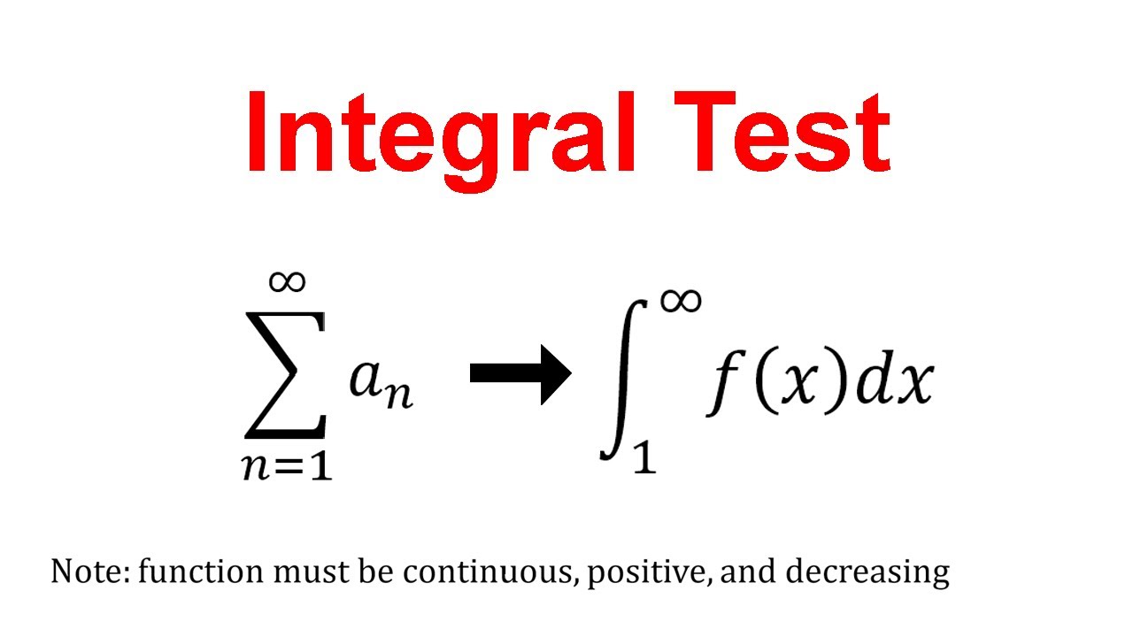 <p>If f is positive, continuous, and decreasing for x > 1, and a sub n = f(n), then (SERIES) <span>∞∑n=1 an and ∞ ∫ 1 f(x) dx (improper integral) either both converge or both diverge. </span></p>
