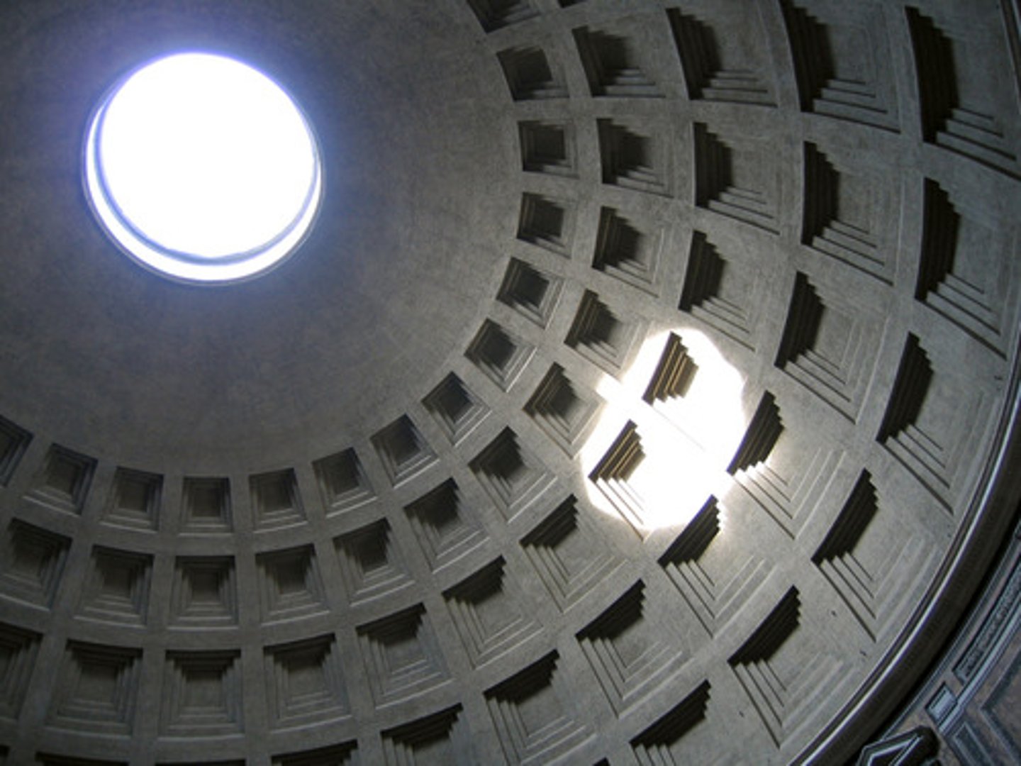 <p>in architecture, a sunken panel in a ceiling</p>