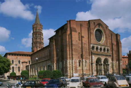 <p><span style="color: rgb(255, 255, 255);"><span>Saint-Sernin (Saint Saturninus), Romanesque, Toulouse, France, 1070-1120</span></span></p><p><span style="color: rgb(255, 255, 255);"><br></span><span style="color: rgb(255, 255, 255);"><span>• Basilica plan</span></span><span style="color: rgb(255, 255, 255);"><br></span><span style="color: rgb(255, 255, 255);"><span>• Stone construction</span></span><span style="color: rgb(255, 255, 255);"><br></span><span style="color: rgb(255, 255, 255);"><span>• Rounded arches on</span></span><span style="color: rgb(255, 255, 255);"><br></span><span style="color: rgb(255, 255, 255);"><span>doors and windows</span></span><span style="color: rgb(255, 255, 255);"><br></span><span style="color: rgb(255, 255, 255);"><span>• Plain exterior</span></span></p>
