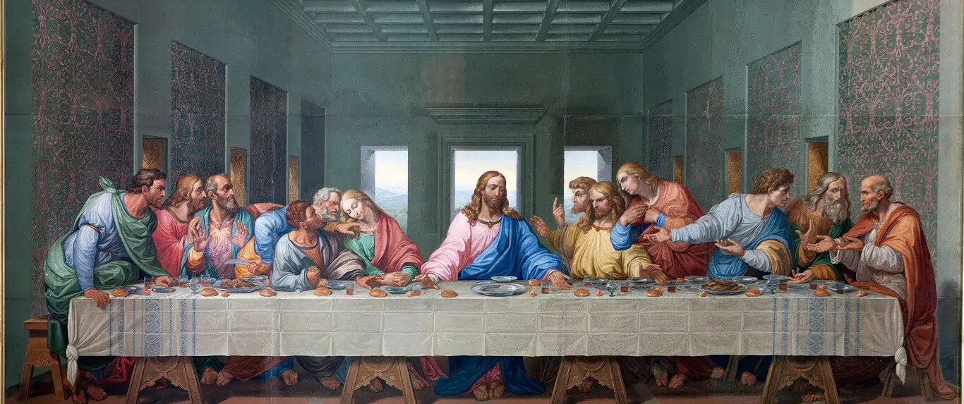 <p>Fresco commissioned by Milanese monastery, church of St. Maria Delle Grazie, on the refractory dining Hall</p>