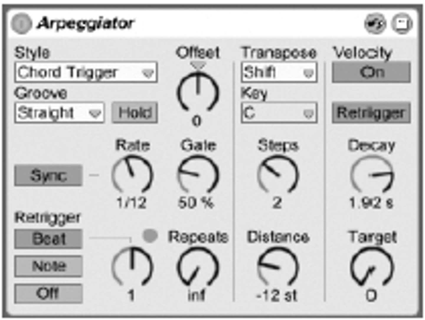 <p>A function that automatically plays a sequence of notes in a set pattern.</p>