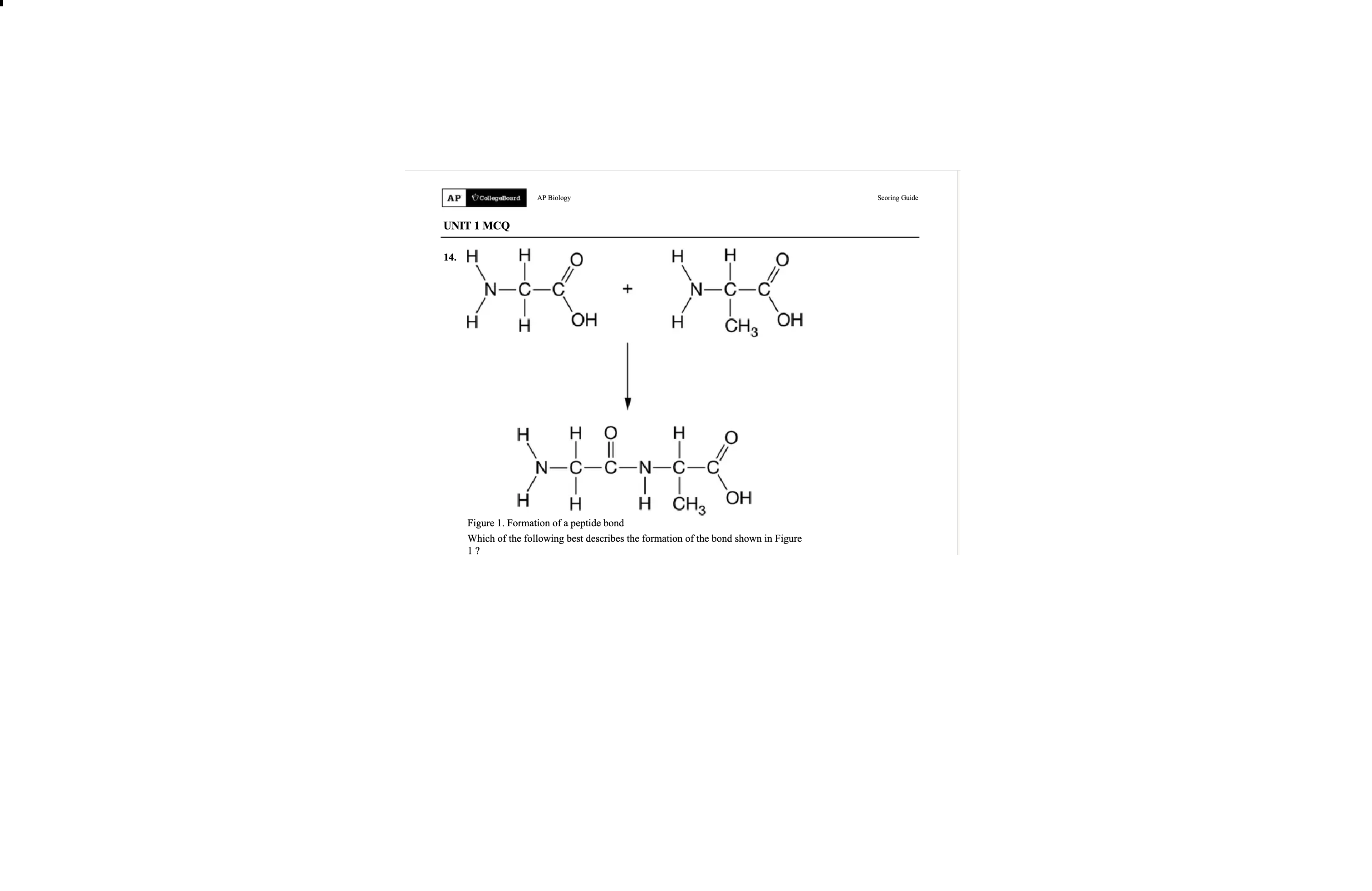 <p>Which of the following shows the formation of the bond in figure 1</p>