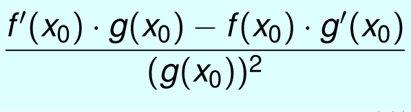 [f'(x) * g(x) - f(x) * g'(x)] / [g(x)]²