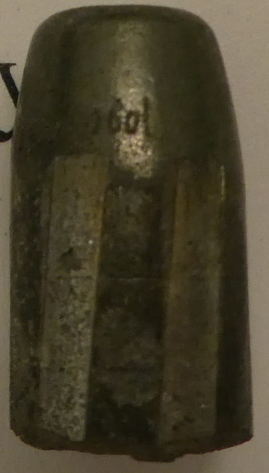 <p>The bullet of which cartridge is shown in this photo?</p>