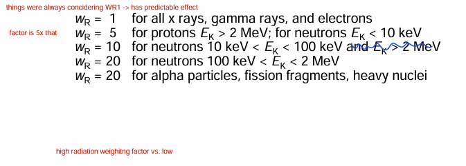 <p>dimensionless #, depends on how energy of radiation is distributed along its path through the tissue</p>