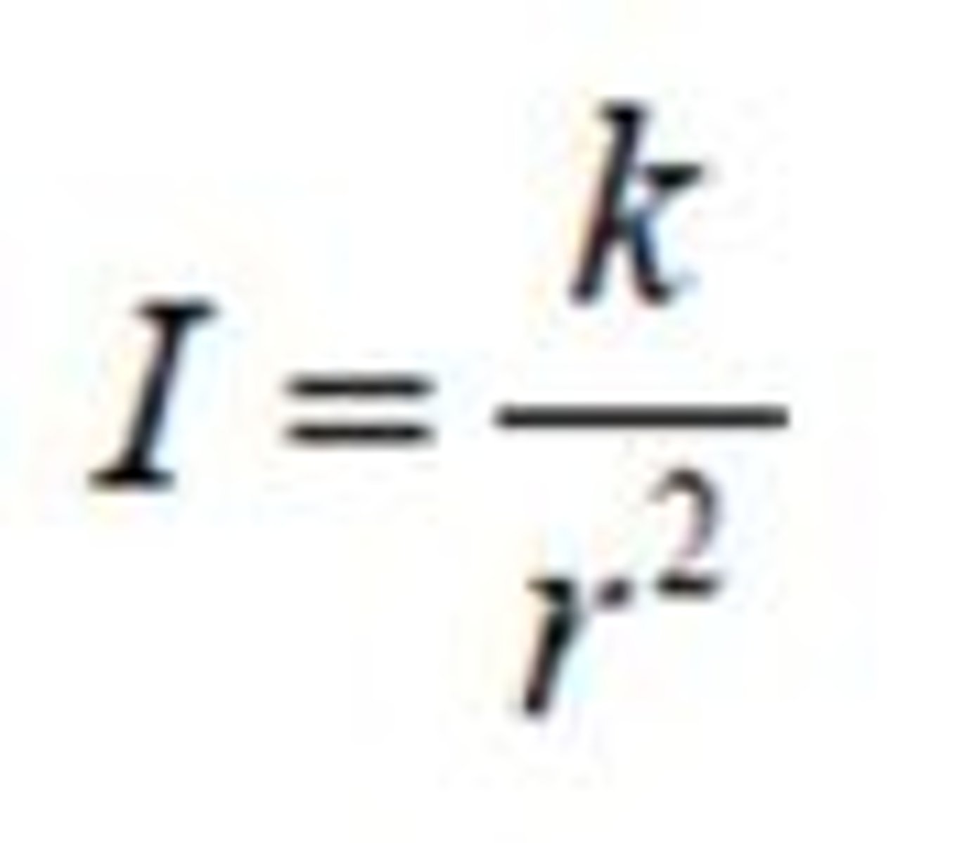 <p>k is a constant (does not change) for a particular source of a wave, the intensity of a wave will reduce in line with the square of the distance, r. (E.g. if the distance doubles then the intensity will reduce by a factor of 4)</p>