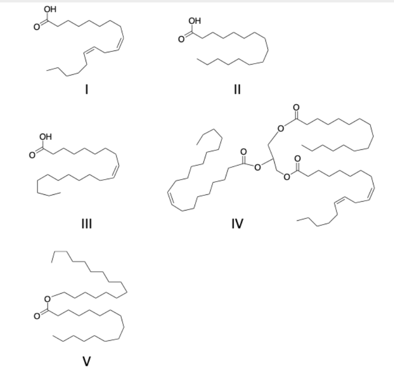 <p>The monounsaturated acid(s)</p>