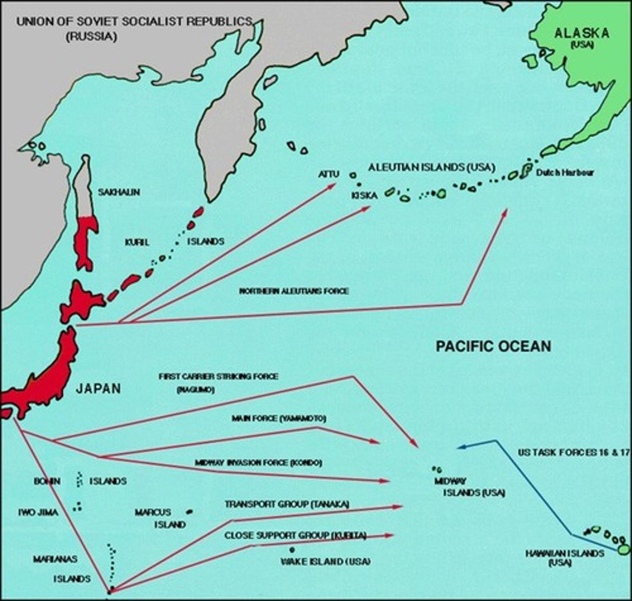 <p>a turning point naval battle in 1942 where the U.S. defeated Japan in the Pacific, shifting the momentum of the war.</p>