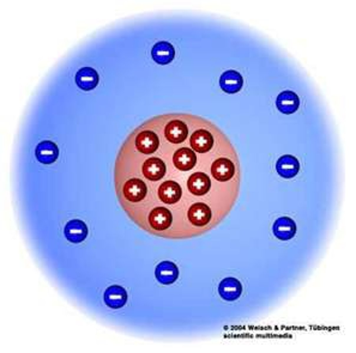 <p>Discovered atom was mostly empty space with<br>positive center</p>