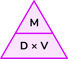 <p>density (kg/m3) = mass (kg)/volume (m3)</p><p>p=m/V</p><p></p>