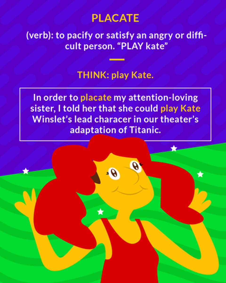 <p>to appease, soothe, pacify</p>