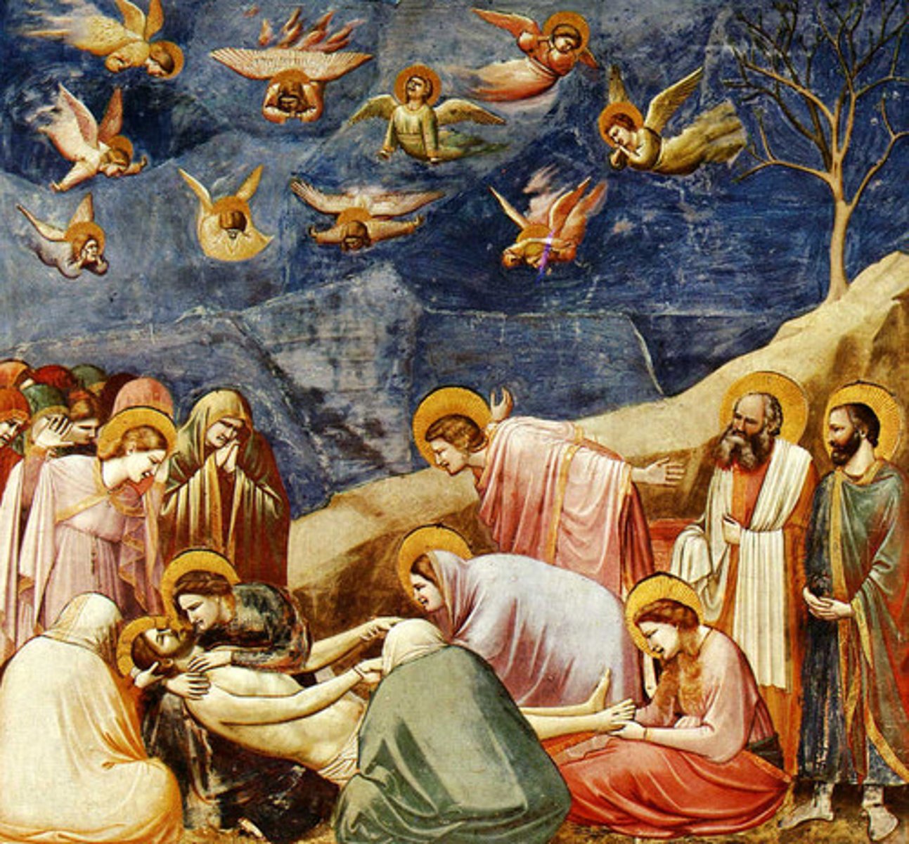 <p>The treatment of light and shade in a work of art, especially to give an illusion of depth; used extensively in Renaissance art, which made it distinct from previous medieval art</p>