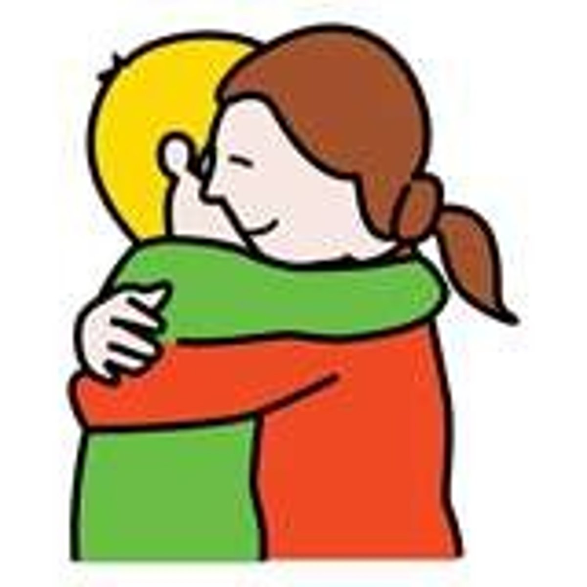 <p>to hug (each other)</p>