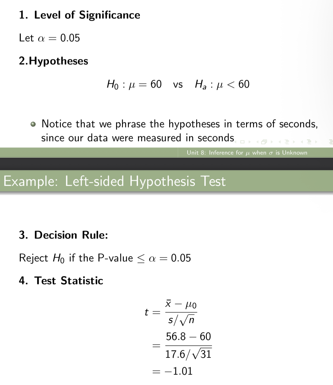 <ol start="5"><li><p>Calculation of P-value</p><ul><li><p>interpretation of p-value</p></li></ul></li><li><p>Conclusion</p></li></ol><p></p>