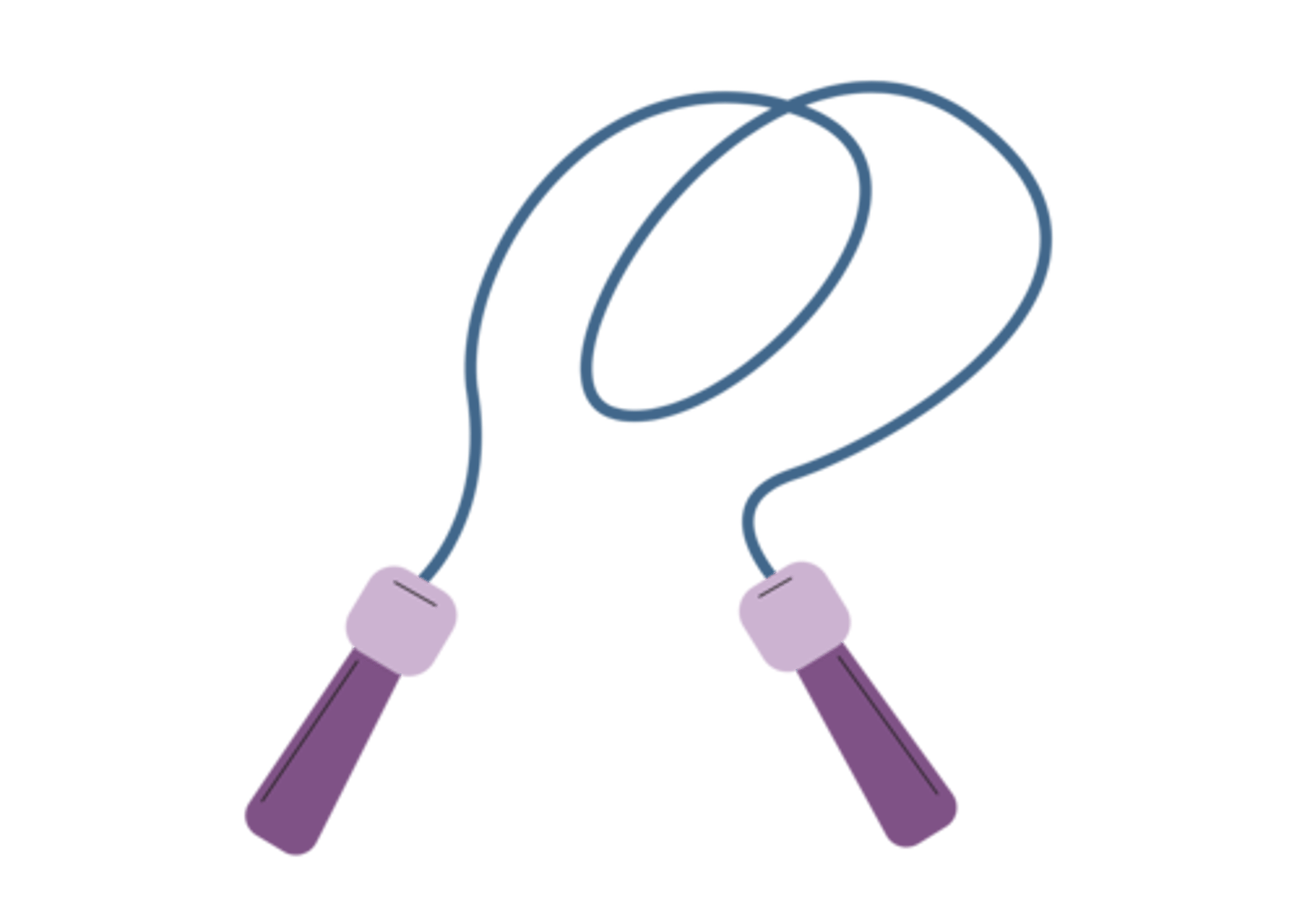 <p>a rope used in exercise or a children's game that involves jumping over it when it is swung near the ground</p>