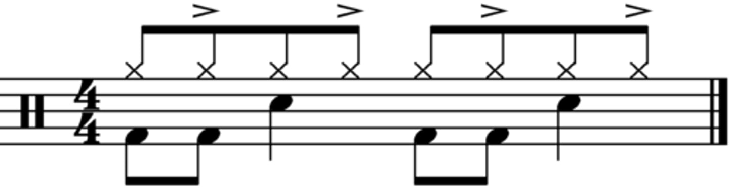 <p>short, accented notes, usually on an offbeat</p>