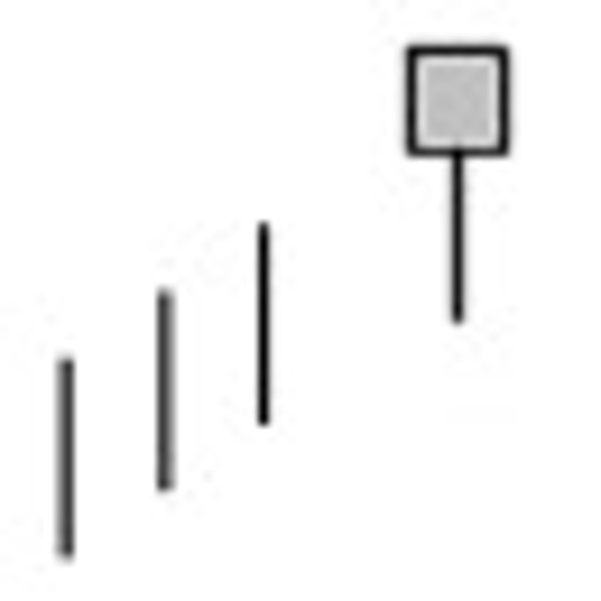 <p>Hanging Man candlesticks form when a security moves significantly lower after the open, but rallies to close well above the intraday low. The resulting candlestick looks like a square lollipop with a long stick. If this candlestick forms during a decline, then it is called a Hammer.</p>