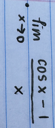 <p>lim (x→0) (cosx-1)/x</p>