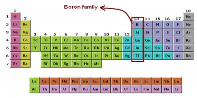 <p>boron family </p>