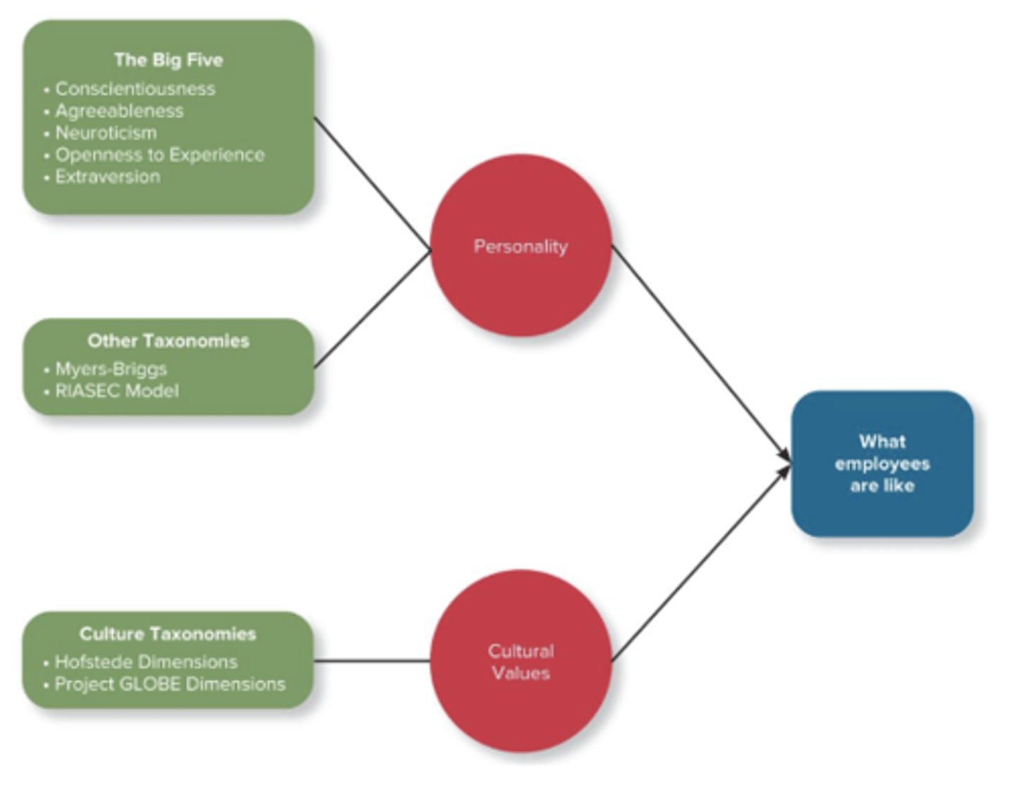 <p>the big five, other taxonomies, culture taxonomies</p>