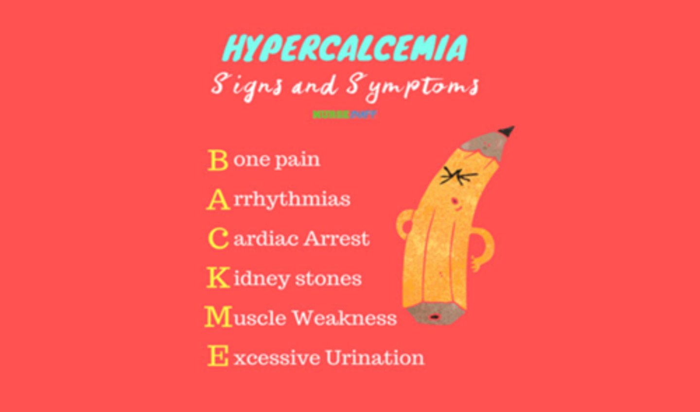 <p>Bone Pain and pathological fractures</p><p>Arrhythmia</p><p>cardiac arrest, confusion, constipation, calculi</p><p>kidney stones</p><p>muscle weakness and weak DTRs</p><p>excessive urination</p>