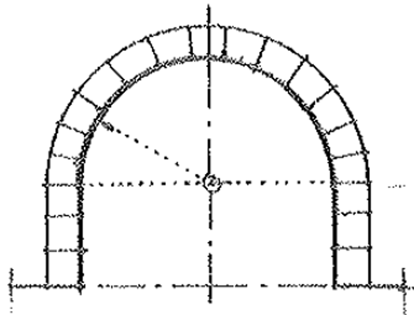 <p>What type of arch resting on imposts is treated as the downward continuation of the archivolt?</p>