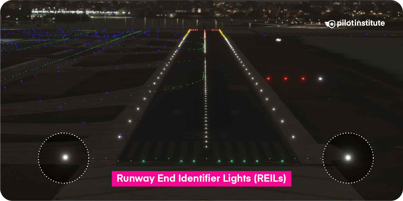 <p>A pair of synchronized flashing lights, located laterally on each side of the runway threshold, providing rapid and positive identification of the approach end of a runway.</p>